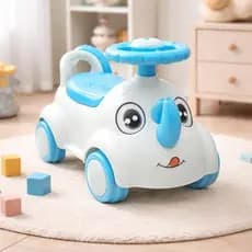 Andador Infantil Rinoceronte Azul Brinquedo Motinha Carrinho Criança Presente
