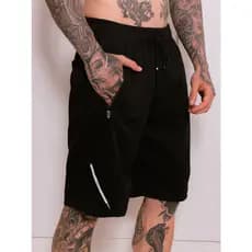 Bermudas Moletom Masculino Com Elastano, Bolsos Com Zíper