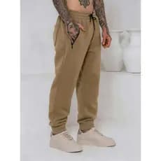 Calça moletom com lã masculinas /Bolsos com ziper /Cintura elástica