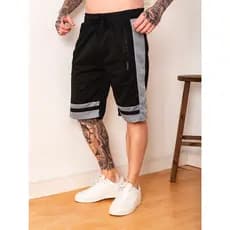 Bermudas Moletom Masculino Com Elastano, Bolsos Com Zíper