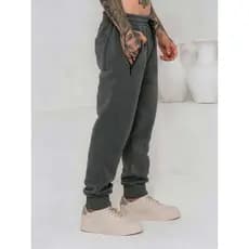 Calça moletom com lã masculinas /Bolsos com ziper /Cintura elástica