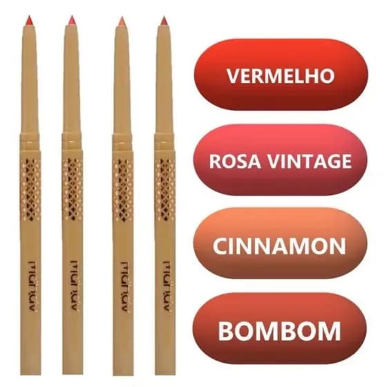 Lápis Delineador Retrátil para Lábios Mahav (Escolha a cor)