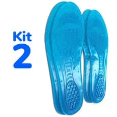Kit 2 Par De Palmilha Silicone Gel Ortopédica Anti Impact Facilite Plantar Dores Nos Pés Confortável