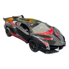 Carrinho De Controle Remoto Lambo Com Luz E Solta Fumaça Preto Corrida