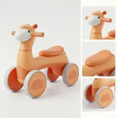 Bicicleta Equilíbrio Infantil Girafa 4 Rodas Bebê Até 30kg