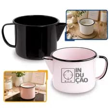 Caneca Leiteira Com Bico Esmaltada Fogão Indução - Elétrico - Fogão a Lenha Original