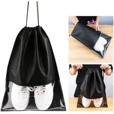Kit 10 Unidades Saco TNT Com VIsor Transparente Organizador Armazenamento Calçados