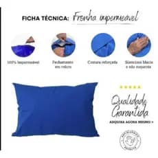 Capa Protetora de Travesseiro Impermeàvel Fronha Anti-àcaro e Antialèrgico Kit 2 unidades