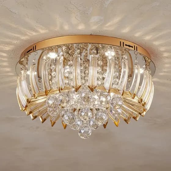 Lustre Sala Cristal Plafon de Sobrepor Led Para Quarto Closet Gretta 24W Bivolt