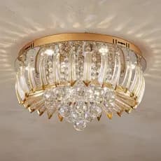 Lustre Sala Cristal Plafon de Sobrepor Led Para Quarto Closet Gretta 24W Bivolt