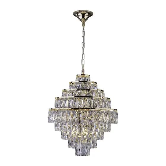 Lustre Pendente Para Sala Cristal Legítimo Luxuoso Florença Belle 45cm 9 Lâmpadas Bivolt