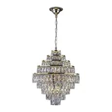 Lustre Pendente Para Sala Cristal Legítimo Luxuoso Florença Belle 45cm 9 Lâmpadas Bivolt