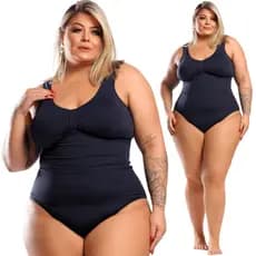 Maiô Plus Size Feminino Blogueira Confortável Leve Verão Moda Praia Maio Curve + Body Resort