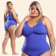 Maiô Plus Size Feminino Blogueira Confortável Leve Verão Moda Praia Extra G Body Maio Forro Duplo Curve +
