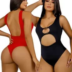 Maiô Feminino Com Bojo Suplex Promoção Poliamida Body Sensual Maio Fio Duplo