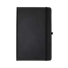Caderneta de Anotações tipo Moleskine Sintético com Costura na Lateral Pautado Miolo Branco
