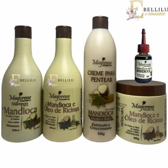 MONTE SEU KIT  MANDIOCA MAYCRENE SHAMP+COND+MASCARA+OLEO REPARADOR + CREME DE PENTEAR