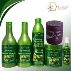 Kit Cabelos Cacheados Óleo de Abacate Maycrene com Ativador de Cachos 500ml + Modelador De Cachos Pierry Lohan