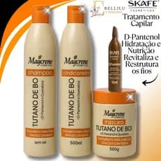 Kit Tutano de Boi Blindagem Maycrene + Ampola D-Pantenol Skafe 10ml