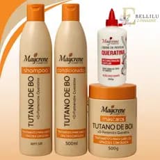 Kit Tutano e Queratina + Creme de Pentear Maycrene 500ml - Reposição de Colágeno e Hidratação!