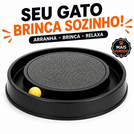 Arranhador para Gatos Redondo com Bolinha Interativo Relax Antiestresse Brinquedos para Gatos