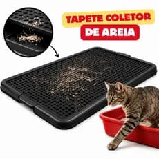 Tapete Higiênico de Plástico Coletor de Areia para Caixa Lavável Retenção de Grãos Anti Sujeira para Gatos