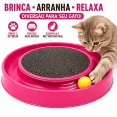 Arranhador para Gatos Redondo com Bolinha Brinquedo Pet Interativo Relax Antiestress Cat