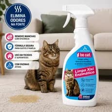 Limpa Xixi Enzimático para Gatos Desmarca Território Remove Odor e Manchas Be Cat 500mL