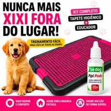 Kit Sanitário Tapete Higiênico Grande para Cachorro + Educador Xixi Pode 20ml | Treinamento Sim e Não Pet Cães