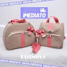 Kit Bolsa De Maternidade 2 Peças Luxo Térmica e Impermeável Mochila 2 em 1 BUBBICO