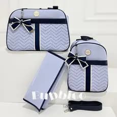 Kit de Bolsa Maternidade 3 Peças com Faixa e Laço, Térmica & Impermeável BUBBICO