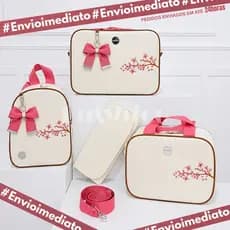 Kit Maternidade 4 Peças Bordado Safari térmico l Impermeável trocador Luxo BUBBICO