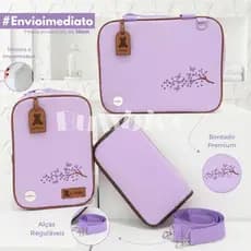 Bolsa Maternidade Kit 3 Peças Premium Bordada Impermeável Térmica | BUBBICO