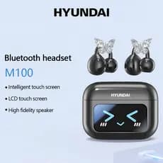 HYUNDAI M100 Bluetooth 5.4 Fones De Ouvido Sem Fio Com Tela Sensível Ao Toque Microfone Chamada Redução De Ruído Abertos