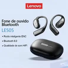 Lenovo LE505 Fones de Ouvido Bluetooth 6.0 com Display Digital da Bateria, Longa Duração da Bateria