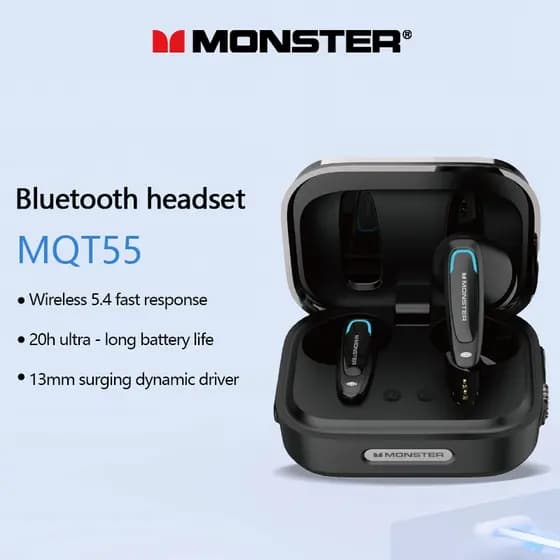 Monster MQT55 Fone De Ouvido Bluetooth Sem Fio De Baixa Latência Smart Touch Sports Jogos À Prova D'água 5.4