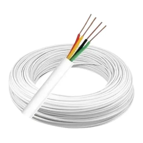 Cabo para Alarme e Interfone 4 Vias 0,40mm Branco