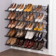 Sapateira Aramada de Parede Kit 3 – Organizador Vertical para Sapatos em Closet Aberto