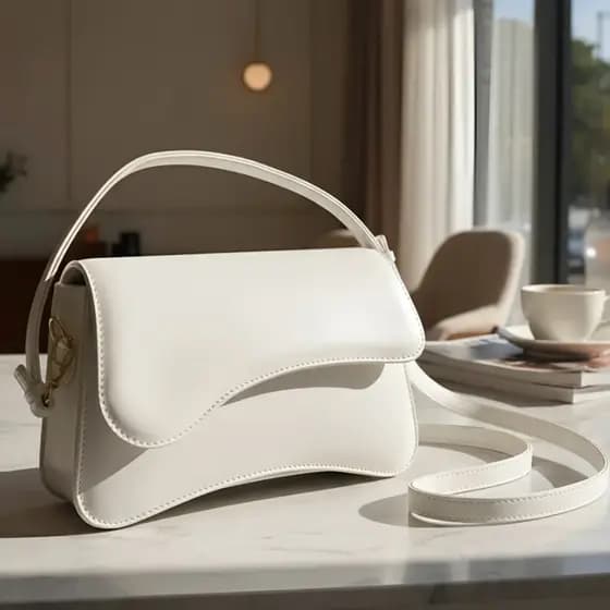 Bolsa de Ombro Feminina com Alça Ajustável, Bolsa Feminina Elegante com Couro, Bolsa Transversal Tiracolo Presente