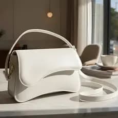 Bolsa de Ombro Feminina com Alça Ajustável, Bolsa Feminina Elegante com Couro, Bolsa Transversal Tiracolo Presente