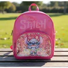 Mochila Stitch Infantil menina de costas ideal passeio