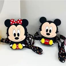 Bolsinha crossbody Disney Minnie e Mickey Ajustavel porta moedas e maquiagem