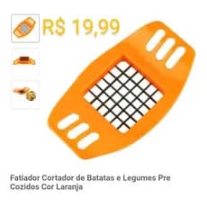 Fatiador de Batata Palito em Plástico e Metal Laranja