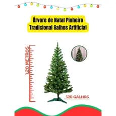 Árvore de Natal Pinheiro Tradicional Galhos Artificial