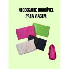 Necessaire Organizadora Bolsa Dobrável  De Viagem Objetos de Higiene Bijouterias Divisória Cabide