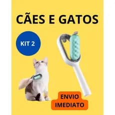 Escova Pet Removedora Tira Pelos Aparador Gato Cachorro Cães Animais Massageadora Kit 2 Unidades