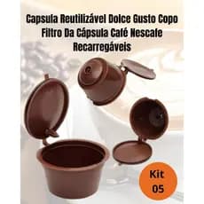 Kit 1/3/5 Cápsulas de Café Reutilizável Dolce Gusto Nespresso Recarregável Compatível - Sustentável