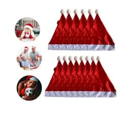 Gorro Touca de Papai Noel em Cetim Linha Luxo Natal