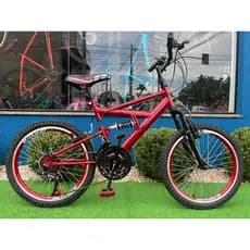 Bicicleta Bike Aro 20 Full Dupla Suspensão Infantil Menino Com 18 Marchas Aros Aero