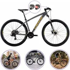 Bicicleta 29 Oggi Hacker Sport 2024 21v Tam 17 Cores Diversas + Sinalizador Noturno